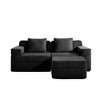 GDFStudio Adrien Modern 81.1'' 2-Seater L Shaped Corduroy Upholstered Sectional Sofa with Throw Pillows - 4 of 4