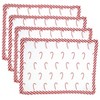 Saro Lifestyle Candy Cane Placemat, 14"x20" Oblong, Red (Set of 4) - 3 of 4