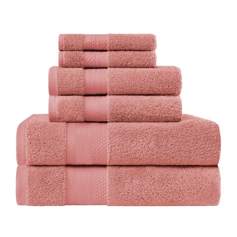 Premium Cotton 800 GSM Heavyweight Plush Luxury 4 Piece Bathroom Towel Set,  Tea Rose Pink - Blue Nile Mills