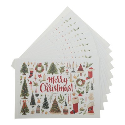 Unique Bargains Christmas Greeting Card Multicolor 4.5 "x3.1" 10 Pcs