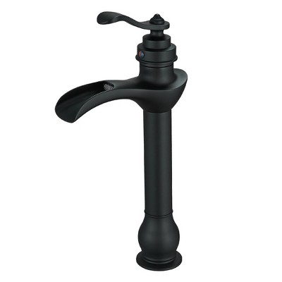 BWE Waterfall Single Hole Single-Handle Vessel Bathroom Faucet With Pop-up Drain Assembly