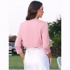 INSPIRE CHIC Women's 3/4 Sleeve Collarless Bolero Open Front Causal Cropped Curve Hem Shrugs - 3 of 4