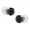 Silver Brilliant-Cut Black Diamond 4-Prong Stud Earrings with Screw Backs - 3 of 4