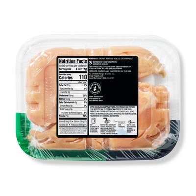 Organic Air Chilled Boneless Skinless Chicken Breast - 0.75-1.90lbs - price per lb - Good & Gather™