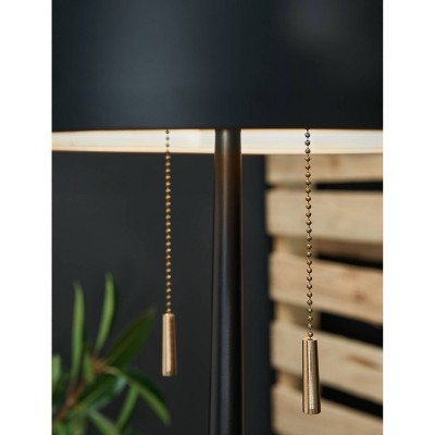 Sleek Black and Gold 60" Contemporary Metal Floor Lamp