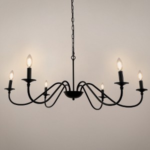 DORESshop 6-Light Black Industrial Metal Chandelier with E12 Socket, No Bulbs Included - 1 of 4