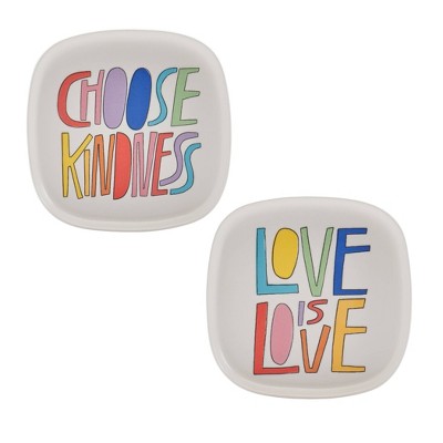 Queer Eye 6" 2pk Stoneware Kindness Appetizer Plates