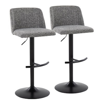 LumiSource Set of 2 Toriano Adjustable Swivel Barstools