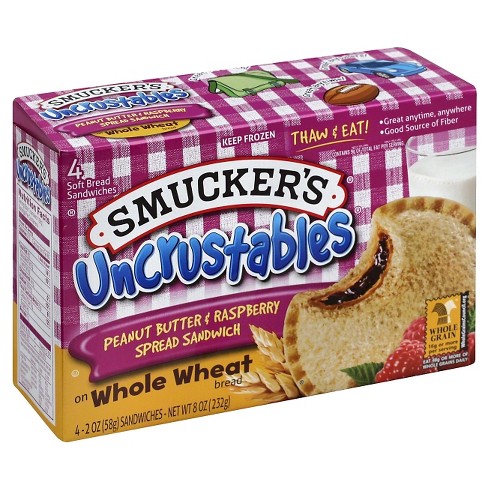 uncrustables raspberry smuckers wheat 8oz