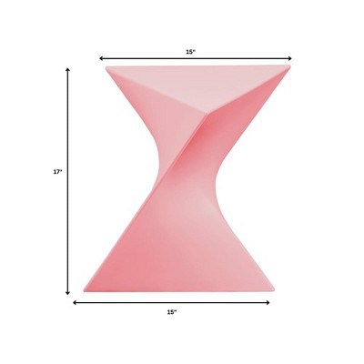 Pink Triangular Modern Plastic Side Tables Set of 4