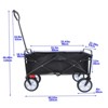 VisioGear Portable Folding Beach Wagons with Wheels, Portable Carts with Handle, Black, 40.55"*21.26"*46.46" - 3 of 4