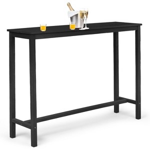 Wooden Outdoor Bar Table, Wood Patio Counter Height Table, Weather-Resistant Patio Pub Table for Garden, Balcony, Poolside, Backyard, Indoor Use - 1 of 4