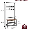 Hall Tree Shoe Bench, 4-in-1 Industrial Entryway Storage Bench with 8 Sturdy Hooks, Freestanding Coat Rack for Small Spaces, Apartments - 2 of 4