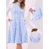 INSPIRE CHIC Women's Sleeveless Square Neck Plaid A-Line Pinafore Overall Tweed Dresses - 2 of 4