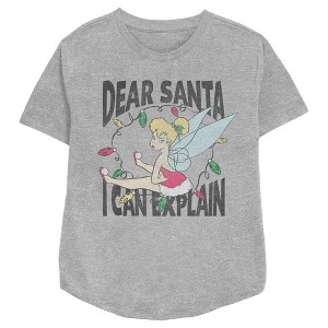 Women's Peter Pan Distressed Dear Santa I Can Explain T-Shirt - 1 of 3
