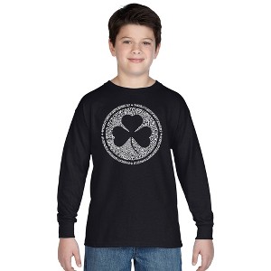 LA Pop Art Boy's Word Art Long Sleeve - LYRICS TO WHEN IRISH EYES ARE SMILING - 1 of 4