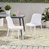 Ivy 2pk Resin Modern Stacking Dining Chairs - White - Christopher Knight Home: Weather-Resistant, No Assembly Required - 2 of 4