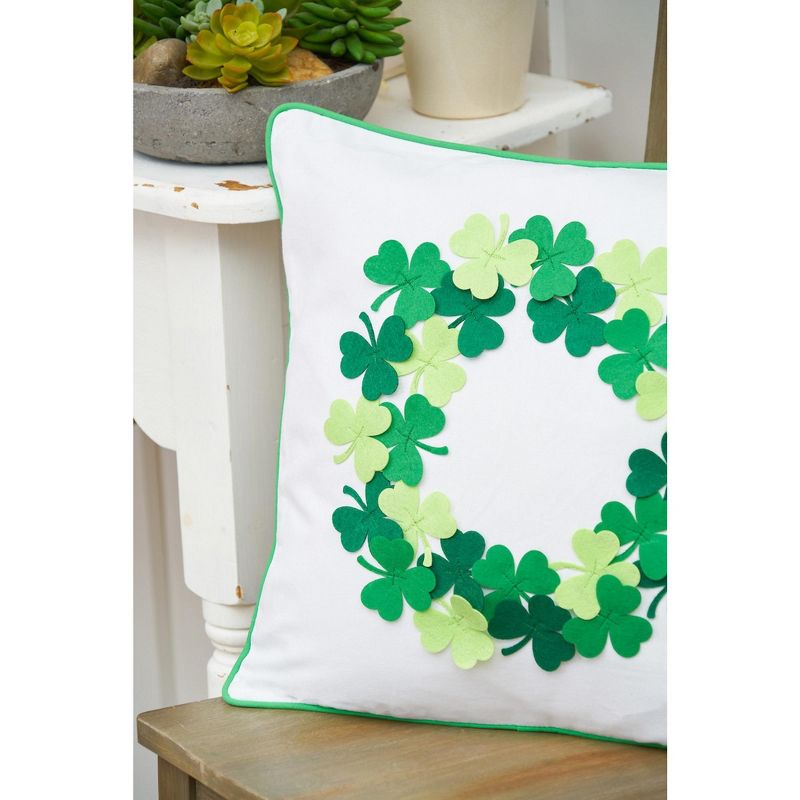 C&F Home Clover Wreath Applique 18 X 18 Inch Throw Pillow St. Patrick's Day Decorative Accent Covers For Couch And Bed, 4 of 6