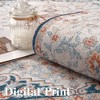 Vintage Distressed Rug Bohemian Floral Medallion Area Rug, Non-Slip Low Pile, Red/Beige - 4 of 4