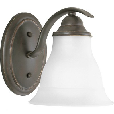 Antique Bronze Etched Glass One-Light Bath Vanity Fixture