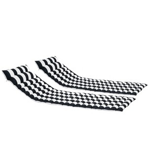 PAGED 2-Piece Polyester Patio Chaise Lounge Cushion Replacement,Patio Cushion with High Resilience Sponge for Poolside,Backyard - 1 of 4