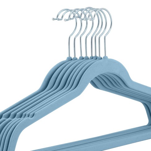 100 Light Blue Velvet 11 Baby Hangers by Casafield, 11 x 7