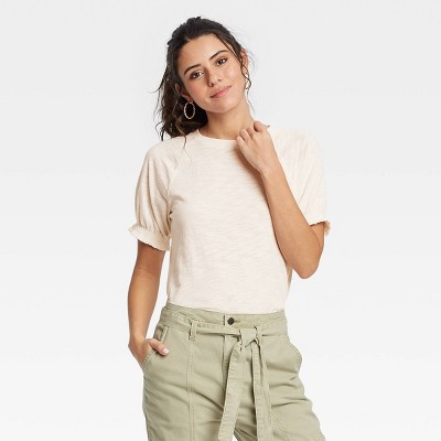 Women's Short Sleeve T-Shirt - Universal Thread™  Cream XS