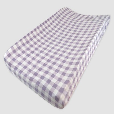 Honest Baby Organic Cotton Changing Pad Cover - Painted Buffalo Check Purple