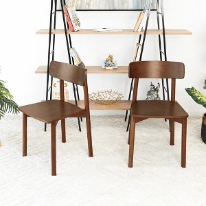 ORRD 2-Pack Walnut Dining Chairs (New Design) Mid-Century Modern Solid Wood | Rich Walnut Finish 17.5"W x 17.7"D x 29.9"H (Indoor/Outdoor) - 1 of 4