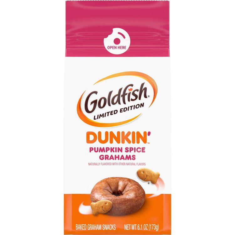 Goldfish Grahams Limited Edition Dunkin&#8217; Pumpkin Spice Grahams Snack Crackers Bag - 6.1oz, 1 of 7