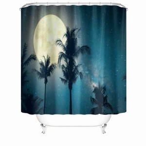 Big Moon And Tree Shower Curtains for Bathroom Waterproof Fabric Bath Curtain Durable Soft Stylish Bathroom Decor 72x72 Inch - 1 of 1