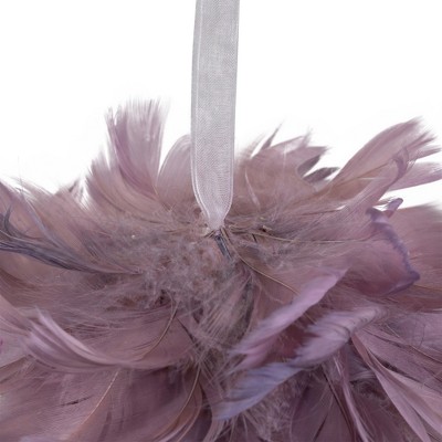 6" Light Purple Feather Christmas Ball Ornament
