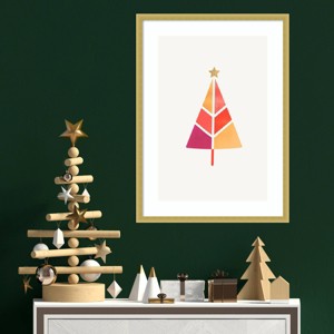 Amanti Art 19"x25" Little Christmas Tree by Kubistika Wood Framed Wall Art Print - 1 of 4