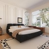 FURNIinspire Beds Luxury King Size Bed Frame with Headboard Modern Upholstered Platform Bed, Solid Wood Frame, Black, 96.5"*86.22"*43.3" - 4 of 4