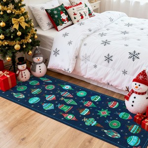 COZONY Christmas Snowflake Area Rug, Washable Low-Pile Non-Slip Holiday Carpet, Stain-Resistant Non-Shedding Floor Mat for Living Room, Bedroom - 1 of 4