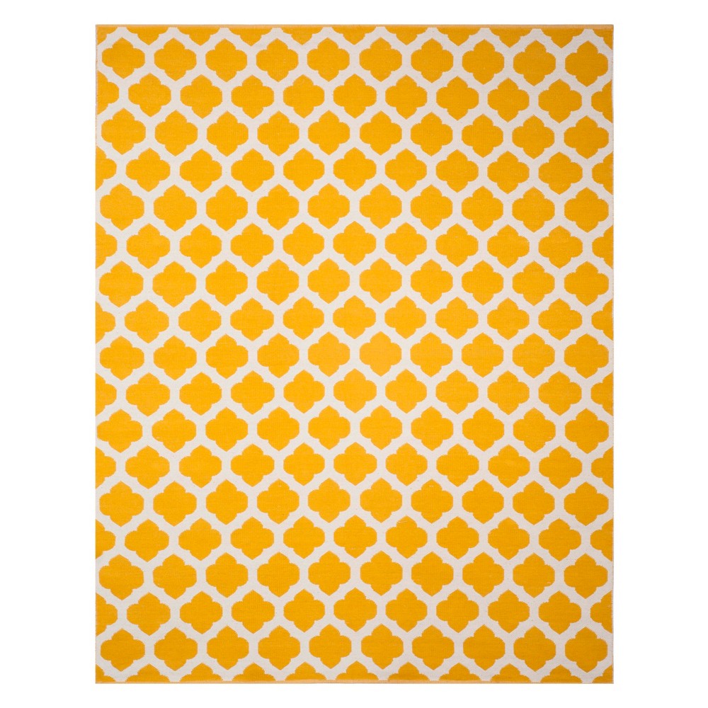 8'x10' Quatrefoil Design Woven Area Rug Yellow/Ivory - Safavieh