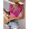 Womens Cropped Knit Tube Tops with Sweetheart Neckline and Cap Sleeves Ribbed Sweater Style - 2 of 4