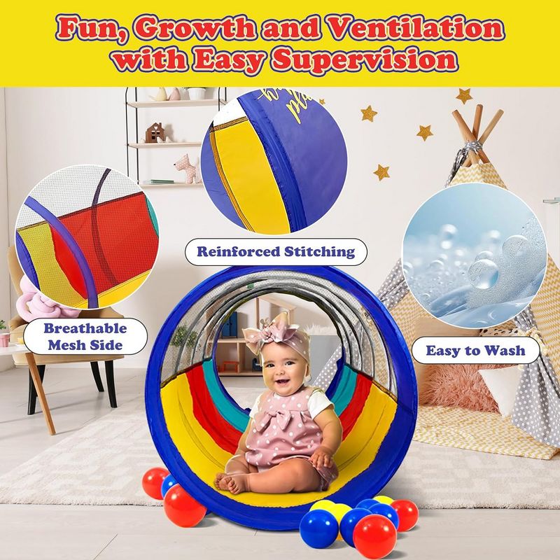 Kiddey Multicolored Play Tunnel, Fun & Healthy Exercise, Perfect for Muscle Development, Portable & Easy to Set Up, 4 of 8