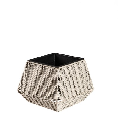 Evergreen Black and Beige Resin Wicker Planter Set of 3