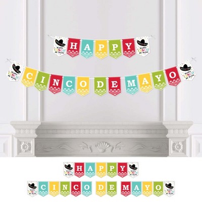 Big Dot of Happiness Cinco de Mayo - Mexican Fiesta Party Bunting Banner - Serape Sombrero Party Decorations - Happy Cinco De Mayo