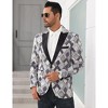 Men's Stylish Shawl Lapel Blazer One Button Open Front Long Sleeve Suit Jacket for Parties and Dinners - 4 of 4