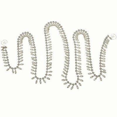 Raz Imports 6' Glamour Time Shiny Sliver Faceted Clear Jewel Christmas Garland - Unlit