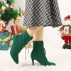 Allegra K Women's Pointy Toe Zip Lace Up Stiletto Heel Ankle Boots - 2 of 4
