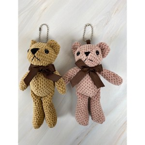 Wrapables Plush Teddy Bear Keychain Bag Charm, Stuffed Animal Doll Accessories (Set of 2) - 1 of 3