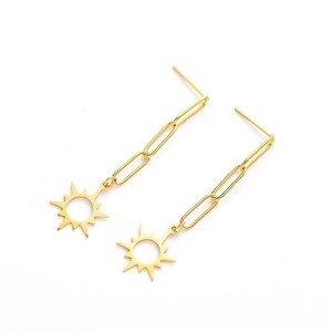 Hollywood Sensation Star Dangle Earrings 2 Inches Gold - 1 of 4