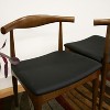 Set of 2 Sonore Solid Wood Mid Century Style Accent Chair Dining Chair Brown - Baxton Studio: Walnut Finish, Faux Leather, Non-Mar Feet - 3 of 4
