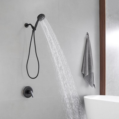 Matte Black Stainless Steel Handheld Rain Shower Head with Filter