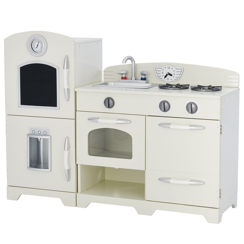 White Wooden Toy Kitchen with Fridge Freezer and Oven by Teamson Kids TD-11413W, 1 of 13