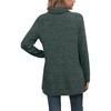 Women's Fall Winter High Neck Ribbed Knit Top - Loose Fit T-Shirt with Side Slits - 3 of 4