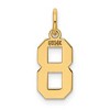 Black Bow Jewelry 14k Yellow Gold, Athletic Collection, Small Polished Number 8 Pendant - 3 of 4